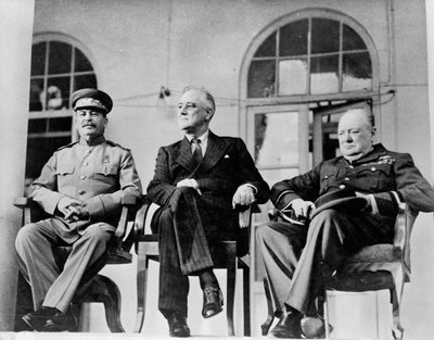 Roosevelt, Stalin e Churchill alla conferenza di Teheran, 1943 da Unbekannt Unbekannt